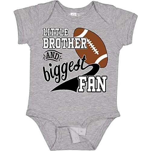 inktastic Little Brother and Biggest Fan- Football Player Baby Bodysuit