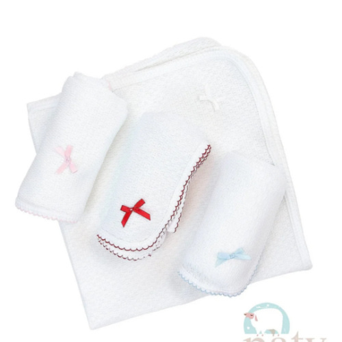 Paty Swaddle Blanket w/Colored Trim | Posh Tots Children's Boutique