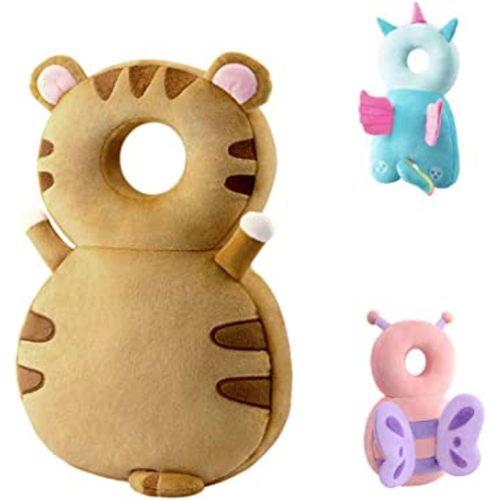 Toddler Baby Head Protection Cushion Backpack Wear,Brown Tiger