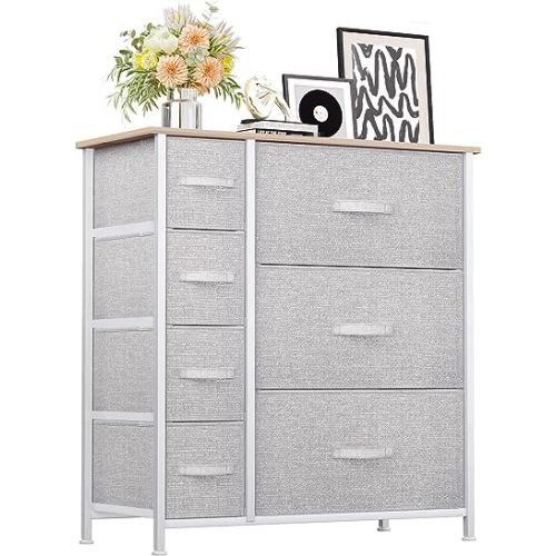 YITAHOME Dresser for Bedroom, 7 Drawers Fabric Dresser, Organizer Unit for Living Room, Hallway, Closets - Sturdy Steel Frame, Wooden Top & Easy Pull Fabric Bins