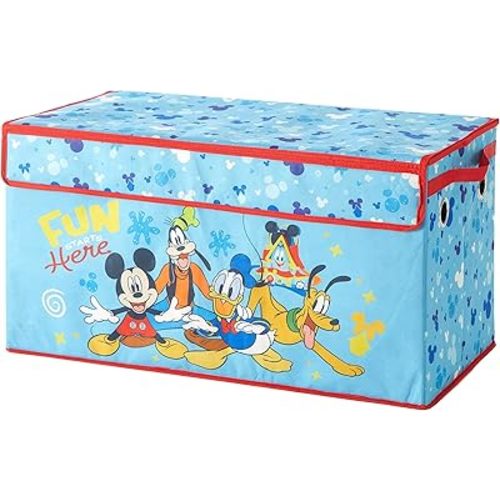 Idea Nuova Disney Mickey Mouse Collapsible Children’s Toy Storage Trunk, Durable with Soft Lid, 28.5"x 14.5"x16"