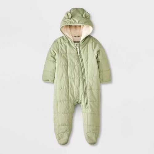 Baby Bunting Puffer Snowsuit - Cat & Jack™ Olive Green 3m