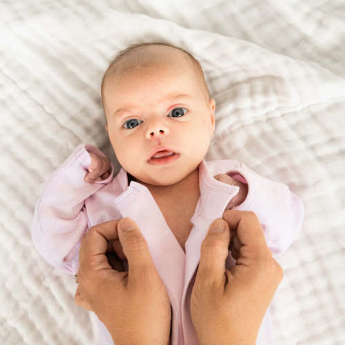 soft petal pink organic cotton magnetic footie– Simply Magnetic Me