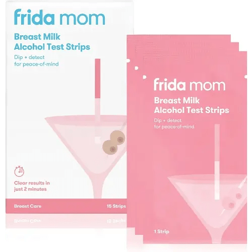 Frida Mom Alcohol Test Strips for Breastmilk, Detects Alcohol in 2 Mintues for Peace of Mind, 15ct