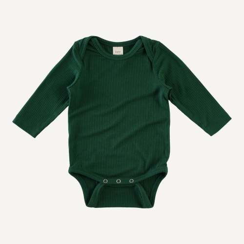 Kate Quinn long sleeve lap neck bodysuit | evergreen | modal rib