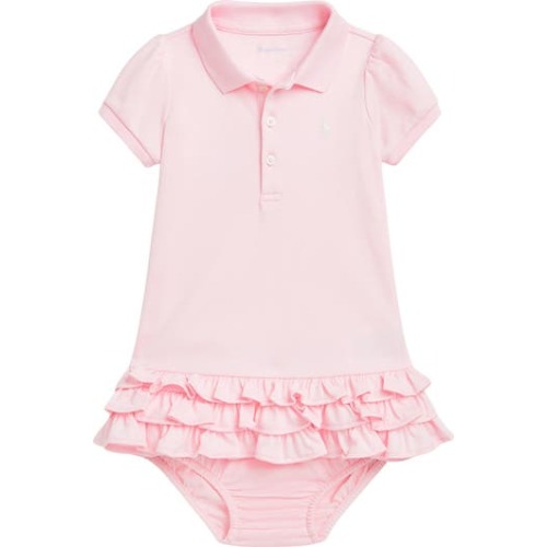 Cotton Ruffle Polo Dress & Bloomers, 6M