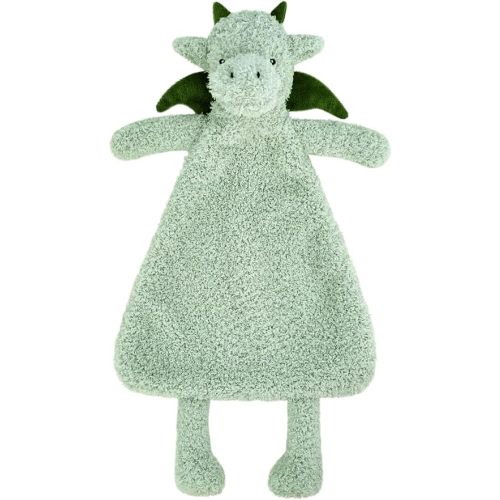 Baby Green Dragon Soft Stuffed Animal Security Blanket, Plush Dinosaur Character Lovey Blanket, Baby Shower/Nursery Gift, Newborn Infant Toddler Snuggle Blankie for Boys Girls, 16 Inches