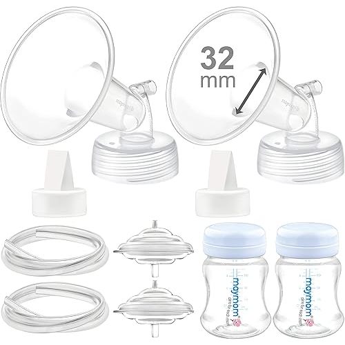 Maymom Pump Parts Compatible with Spectra S2 S1, 32 mm Flange Valve Tube Bottle Backflow Protector, Not Original Spectra S2 Replacement Pump Parts Duckbill Valve Bottle Membrane