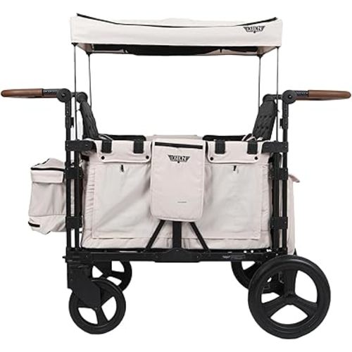 Keenz XC+ 2.0 - Luxury 4 Passenger Stroller Wagon for Kids | Foldable 4 Passenger Quad Seater with Adjustable Canopy | Grey