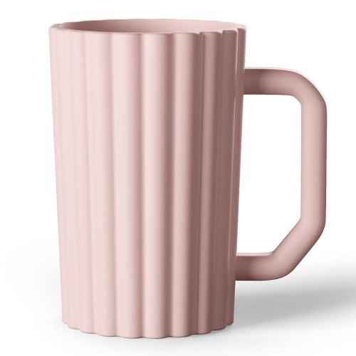 Baby Bath Rinse Cup, Silicone Body Washing Rinser Cup with Easy Grip Handle (Blush)