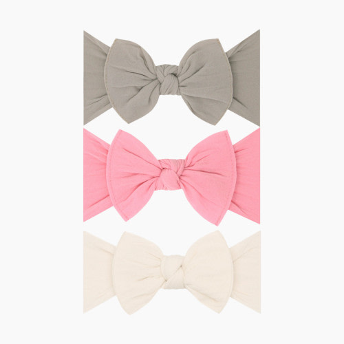 Baby Bling Classic Knot Headband Set (3 pack) - Mushroom/Zinnia/Oatmeal