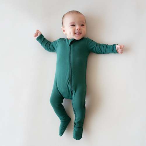 Zippered Footie in Emerald | Baby Footie Pajamas | Kyte Baby