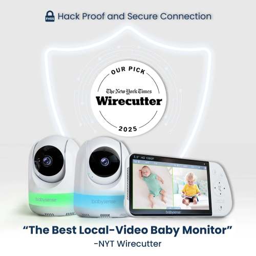 Babysense MaxView PRO: Video Baby Monitor with 2 Cameras, Non Wifi, Sp