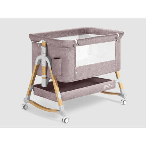HARPPA Cuddly 3-in-1 Baby Bassinet Bedside Sleeper for Reflux | Attaches to Bed, Adjustable 5 Heights, Non-Toxic & CPSC Certified | Sturdy Aluminum Frame, Portable Wheels, Tool-Free Setup, Gentle Rocking | Perfect for Newborns, Infants, Small Spaces & Saf