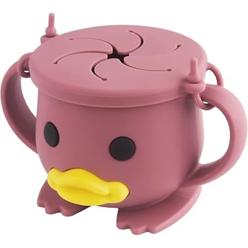 Silicone Snack Cup for Toddlers | Spill Proof Food Containers| Baby Snack Catcher| Food Grade Silicone BPA-Free, Dishwasher Safe