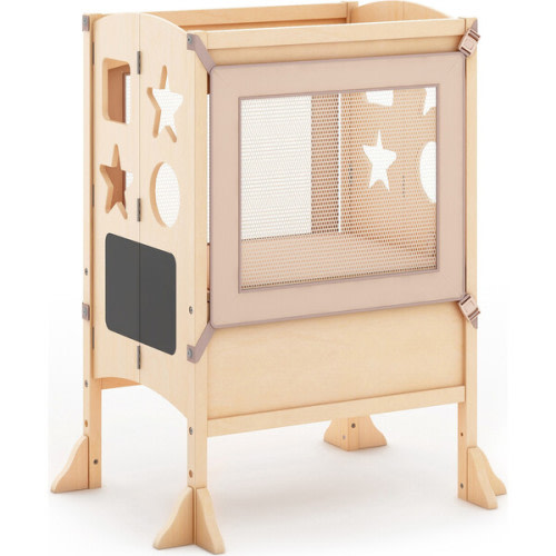Classic Double Kitchen Helper Stool, Natural/Classic - Guidecraft Kids Seating | Maisonette
