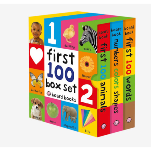 First 100 Board Book Box Set (3 books): First 100 Words, Numbers Colors Shapes, and First 100 Animals