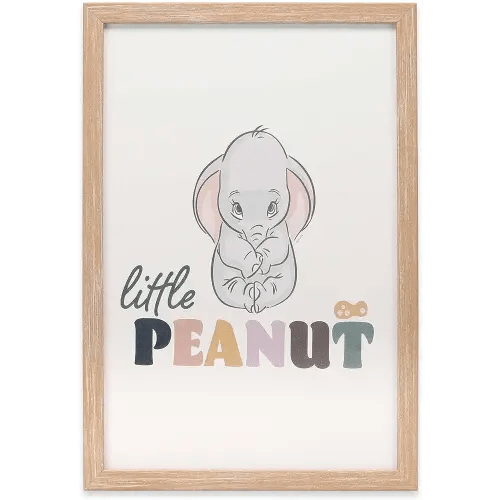 Disney Dumbo Little Peanut Framed Wood Wall Decor - Adorable Dumbo Elephant Picture For Baby Room, Nursery or Kids' Bedroom