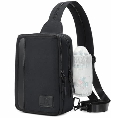 MYHOZEE Sling Bag Crossbody Backpack Purse - 2 in 1 Nylon Cross Body Bag Diaper with Wipes Pouch, Water Bottle Pocket