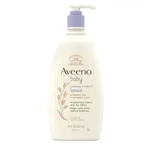 Aveeno Baby Calming Comfort Moisturizing Body Lotion with Relaxing Lavender & Vanilla Scents, Non-Greasy Baby Lotion, Nourishing Prebiotic Oatmeal, Paraben- & Phthalate-Free, 18 fl. oz