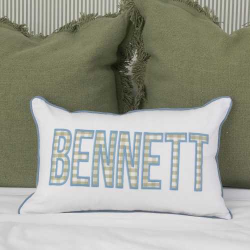 12x20 in Personalized Applique Name and Monogram Pillow Cover