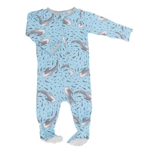 Zipper Footie - Swirling Sharks 6-12 months