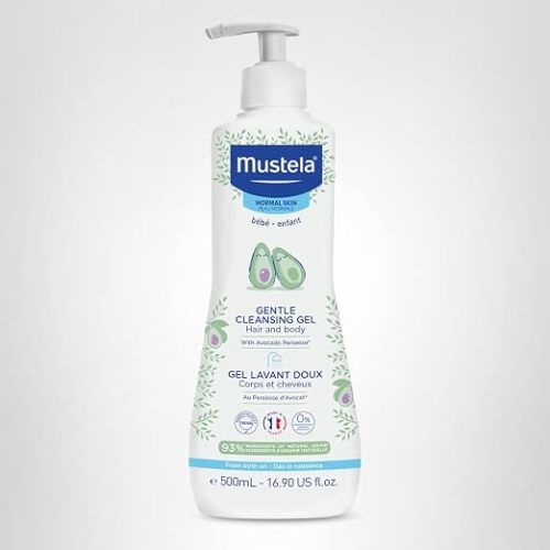 Mustela Gentle Cleansing Gel - Baby Wash for Delicate Skin and Hair - Newborn-Safe Cleanser - Crafted with Natural Avocado Perseose - 1 or 2-Pack - Various Sizes