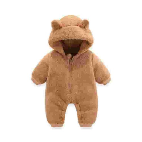 Baby Boys Girls Snowsuit Winter Coat Solid Bear Warm Hooded Thick Romper Jumpsuit Outfits
