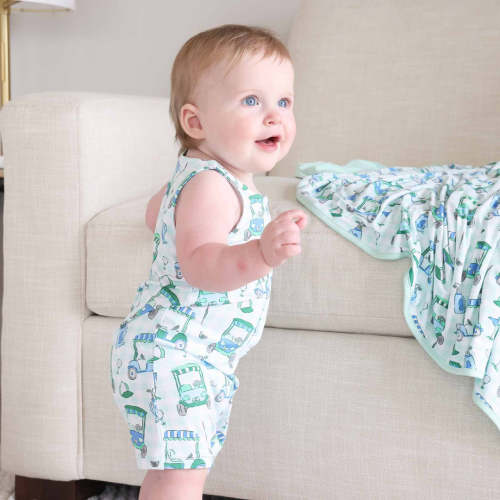 Sleeveless Snap Romper | Birdie Babes Green