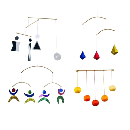 Set of 4 portable montessori - Munari, Gobbi, Octahedron, Dancers. Montessori mobile, Baby mobile, Hanging mobile baby boy and girl