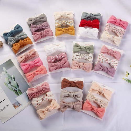 3PCS Baby Headbands Soft Stretchy Hair Bands with Bows for Newborn Infant Baby Toddler Girls