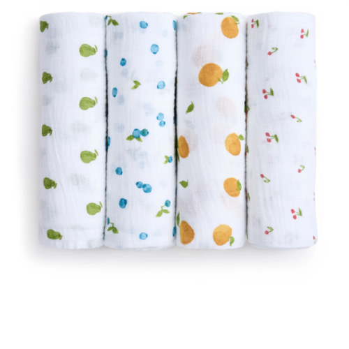 aden + anais | Fresh Fruit Organic Muslin Swaddle Blanket 4pk