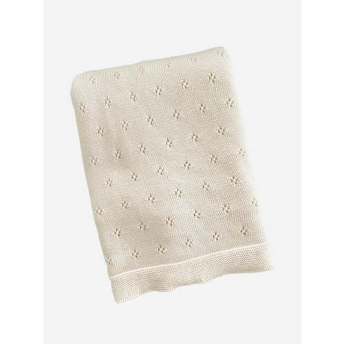 Cotton Heirloom Pique Blanket - Cream