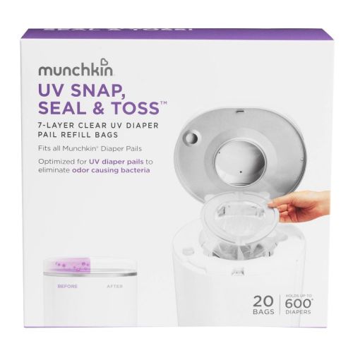 Munchkin Uv Snap, Seal & Toss Diaper Pail Refill Bags - 20pk