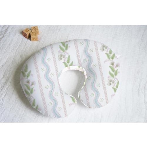 Floral Stripe Pink Blue Pillow Cover With Personalization Option