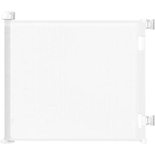 Retractable Baby Gate for Stairs & Doorways, 55" Wide x 33.6" Tall Easy Installation Mesh Dog Gate for Indoor & Outdoor Use,Pet and Dog Safety Gate for Hallways(White)
