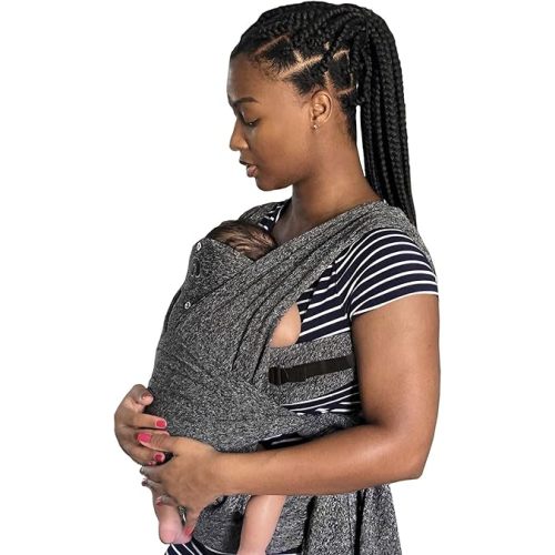 Boppy ComfyFit Adjustable Baby Carrier, 8-35lbs, Heathered Gray, Hybrid Carrier, Newborn to Toddler with Adjustable Straps & Comfort of A Baby Wrap