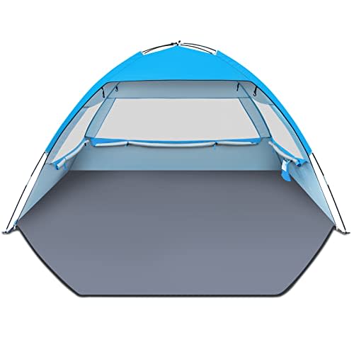 Gorich Beach Tent Sun Shelter for 3/4-5/6-7/8-10 Person with UPF 50＋ UV Protection, Lightweight & Easy Setup Beach Shade Canopy, Portable Beach Shade Tent Beach Cabana