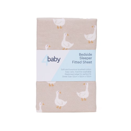 4Baby Flannel Bedside Sleeper Fitted Sheet Goosey Gander