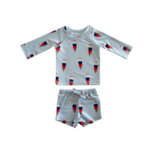 Blue Ice Cream / Mar Rashguard Set / UPF 50+