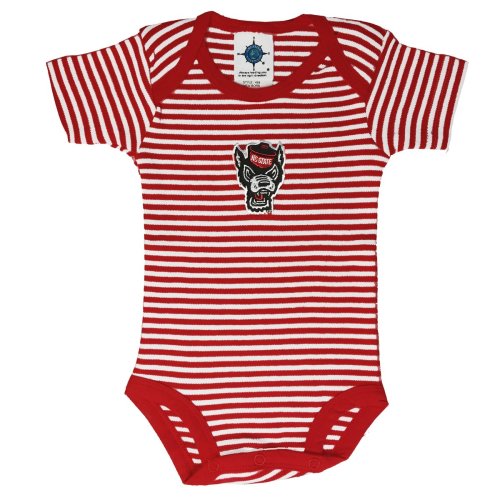 NC State Wolfpack Infant Red and White Striped Wolfhead Onesie – Red and White Shop
