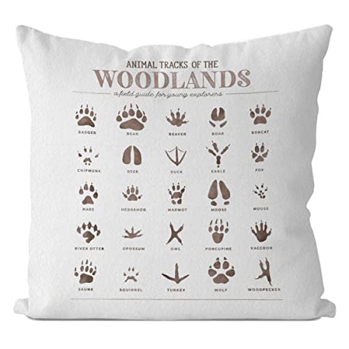 IWXYI Animal Tracks Pillow Covers - Woodland Decorative Throw Pillows, 18x18