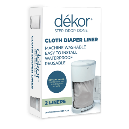 Dekor Cloth Diaper Liner for use with Dekor Plus Diaper Pail | 2 Count | Gray