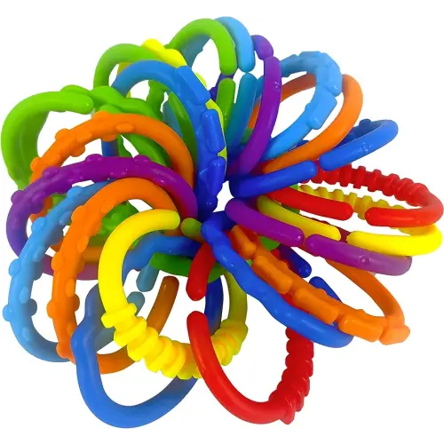 Baby Rings Toy Links - 24 Pcs Colorful Teething Rings, Car Seat Toy Plastic Chain Links for Infants, Engaging car seat Toys, Hanging Baby Toys, Versatile Stroller Toy, Plastic Baby Toy