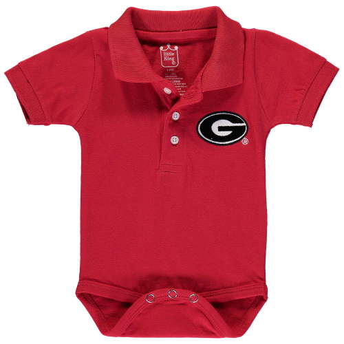 Infant Red Georgia Bulldogs Polo Bodysuit