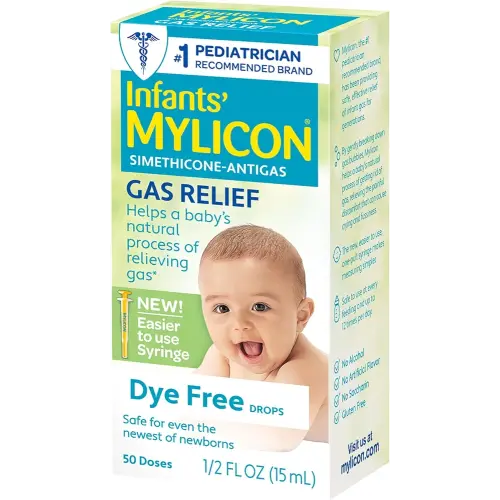 Mylicon Gas Relief Drops for Infants and Babies, Dye Free Formula, 0.5 Fluid Ounce