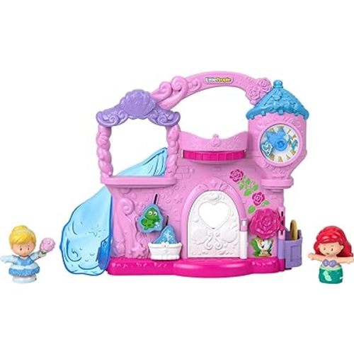 Fisher-Price Little People Toddler Toy Disney Princess Play & Go Castle Portable Playset for Pretend Play Kids Ages 18+ Months