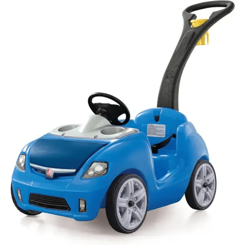 Step2 Whisper Ride II Buggy Kids Push Car, Ride On Toy, Stroller Substitute, Includes Seat Belt & Horn, Made of Durable Plastic, Max Weight 50 lbs., For Toddlers 1.5-4 Years Old, Blue