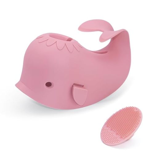 Bath Faucet Cover for Kids，Bath Spout Cover for Baby are Suitable for Most Bathtub Faucet,Spout Cover Bathroom Tub Adds Fun to Your Baby in The Shower.(Pink+Brush)