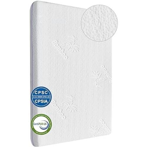 Bassinet Mattress Topper 32x18x1.5Bamboo Fiber and Microfiber Cover,Dual Side Gel Memory Foam Mattress.with ronbei Bassinet Mattress，Ingenuity Foldaway Rocking Bassinet and Dream On Me Poppy Bassinet